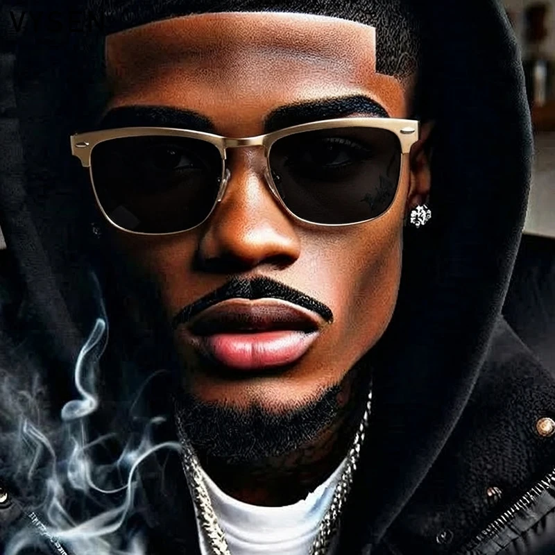 

Солнцезащитные очки в стиле стимпанк, поляризованные, квадратные, мужские, 2026, люксовый бренд, модные, с металлической оправой, для вождения, ретро-очки, мужские солнцезащитные очки