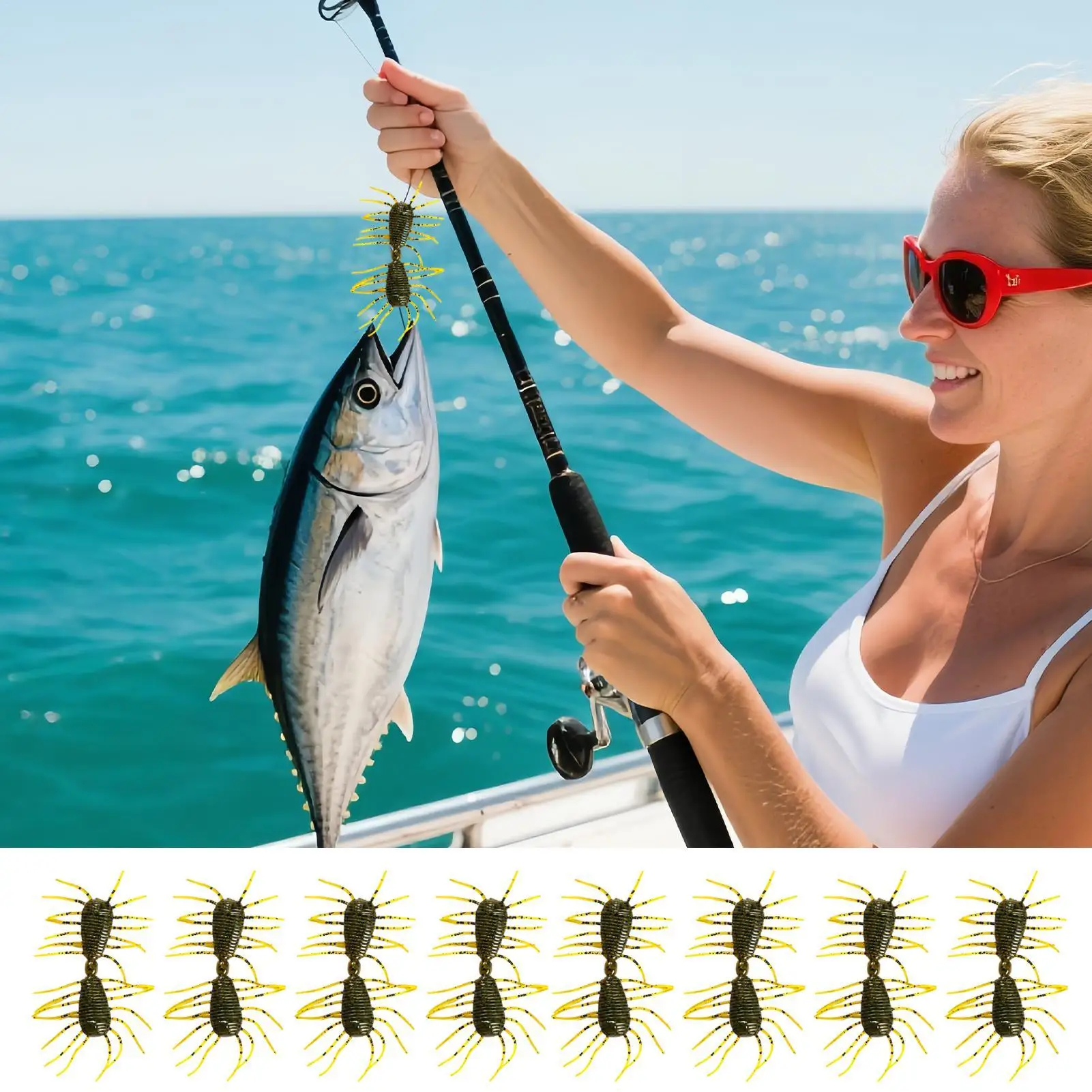 

Fishing Lures Soft Catfish Bait Realistic Silicone Swimbaits 8 Pieces For Walleye Pike Perch Catfish Angler Lake River Bank