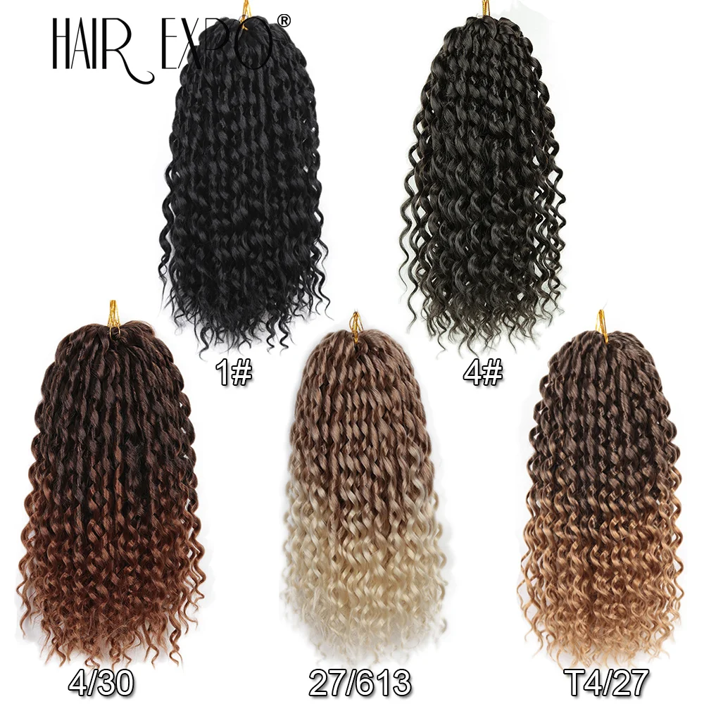 16Inch Synthetische Losse Diepe Golf Twist Haak Hair Extensions Freetress Ombre Vlechten Haar Krullend Wave Voor Vrouwen Haar Expo stad