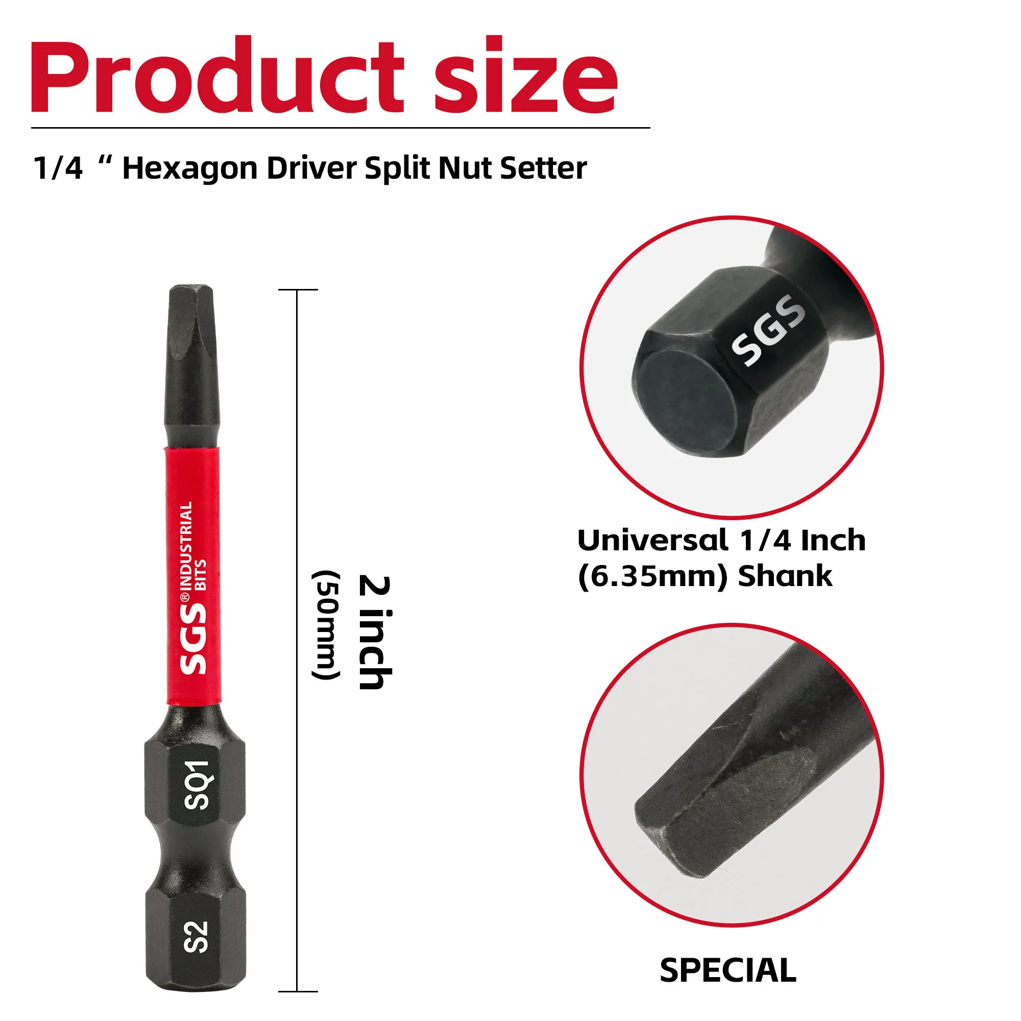 10/20 Piece Set S2 Steel Sq1 Square Head Screwdriver Bits 50mm with Magnetic Industrial-Grade Impact-Resistant Power Tool Repair Accessories