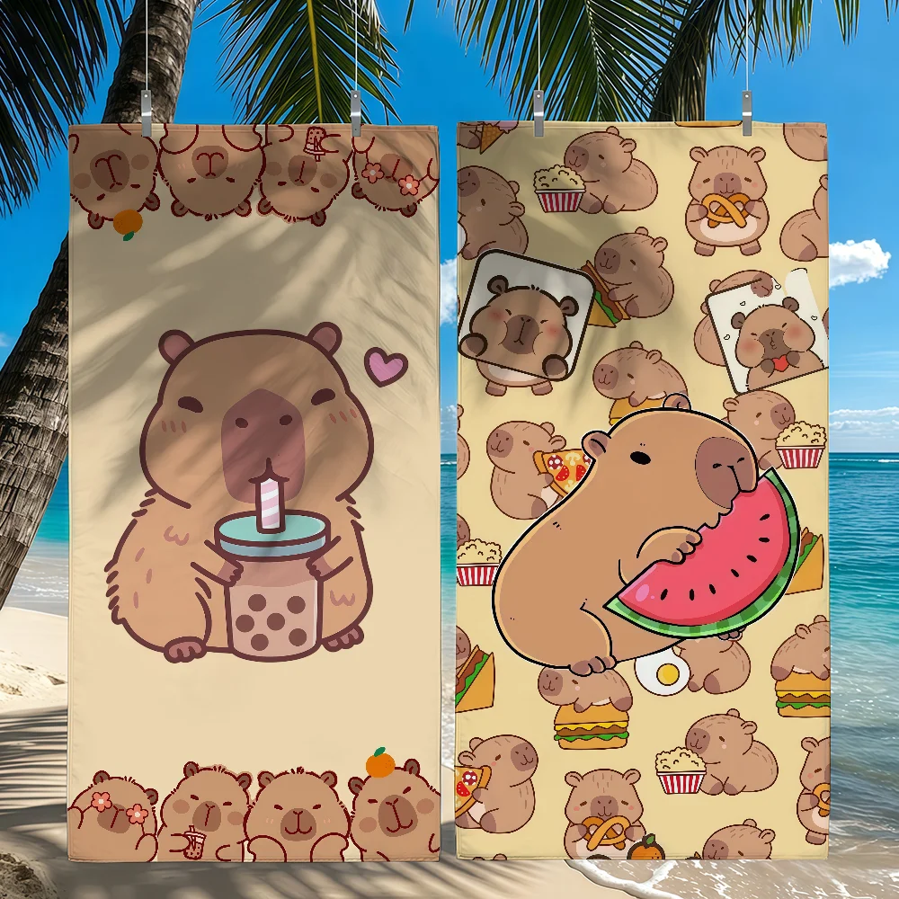 Cute Capybara Animal Large Towel Quick Drying Beach Towels Are Suitable For Swimming Pools Camping Yoga And The Gym