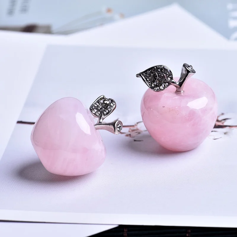 1PC Natural Rose Quartz Pink Apple Can Be Used for Couple Decorations Home Decoration Study Room Decoration DIY Gift