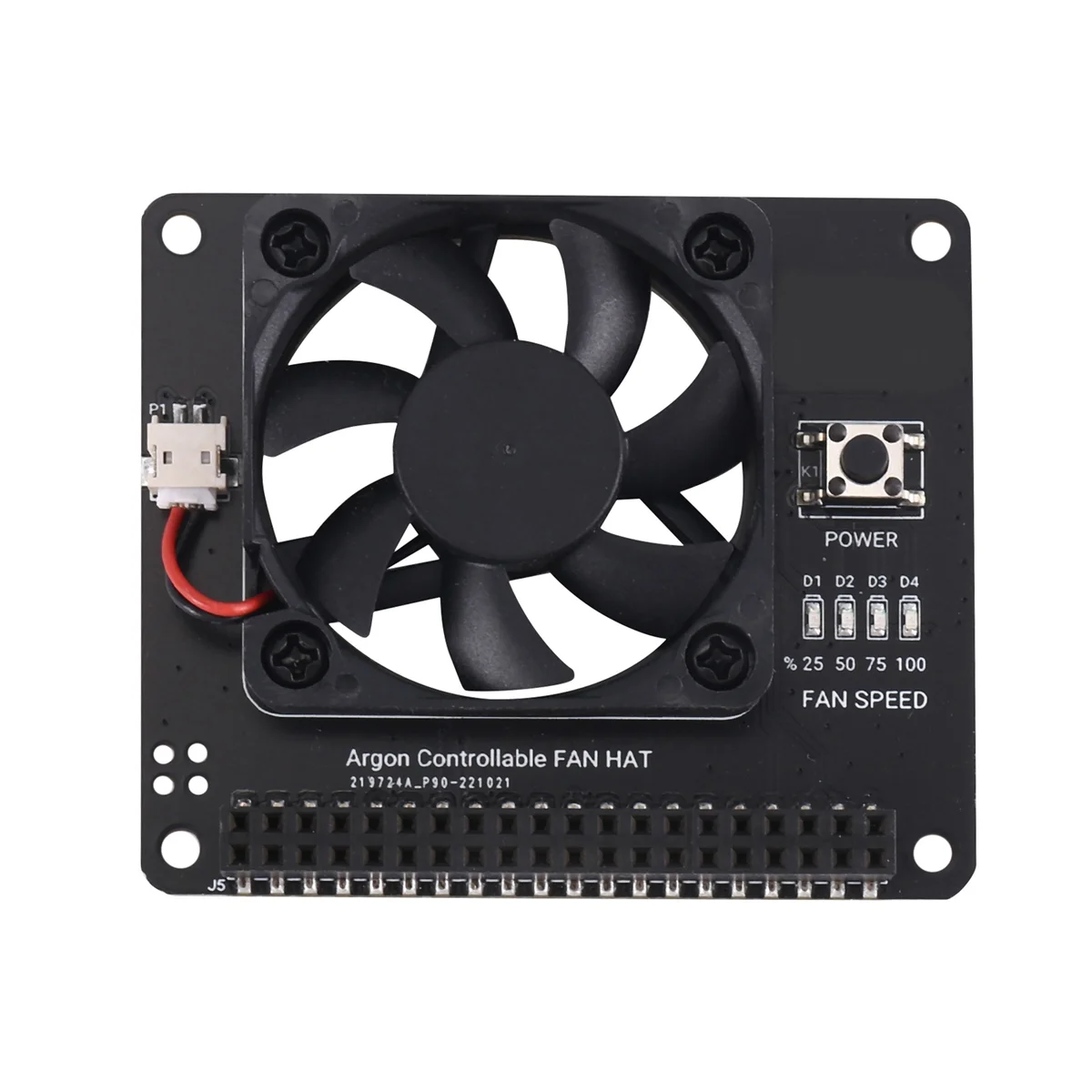 

Argon FAN HAT for Raspberry Pi 4B 3B+ 3B PWM Software Control Fan Function Power Button Fit for Argon NEO Case for Pi 4