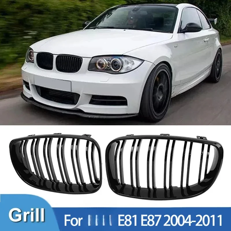 

Для 1 серии E81 E87 2004-2011 глянцевая черная решетка, передний бампер автомобиля, добро подтяжка лица, решетка в стиле M 128I 130I 135I