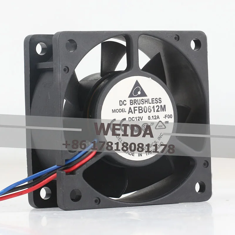 60X60X25MM cooling fan Delta 12V 0.12A AC EC 6025 three-wire double ball bearing chassis Power silent AFB0612M 6CM
