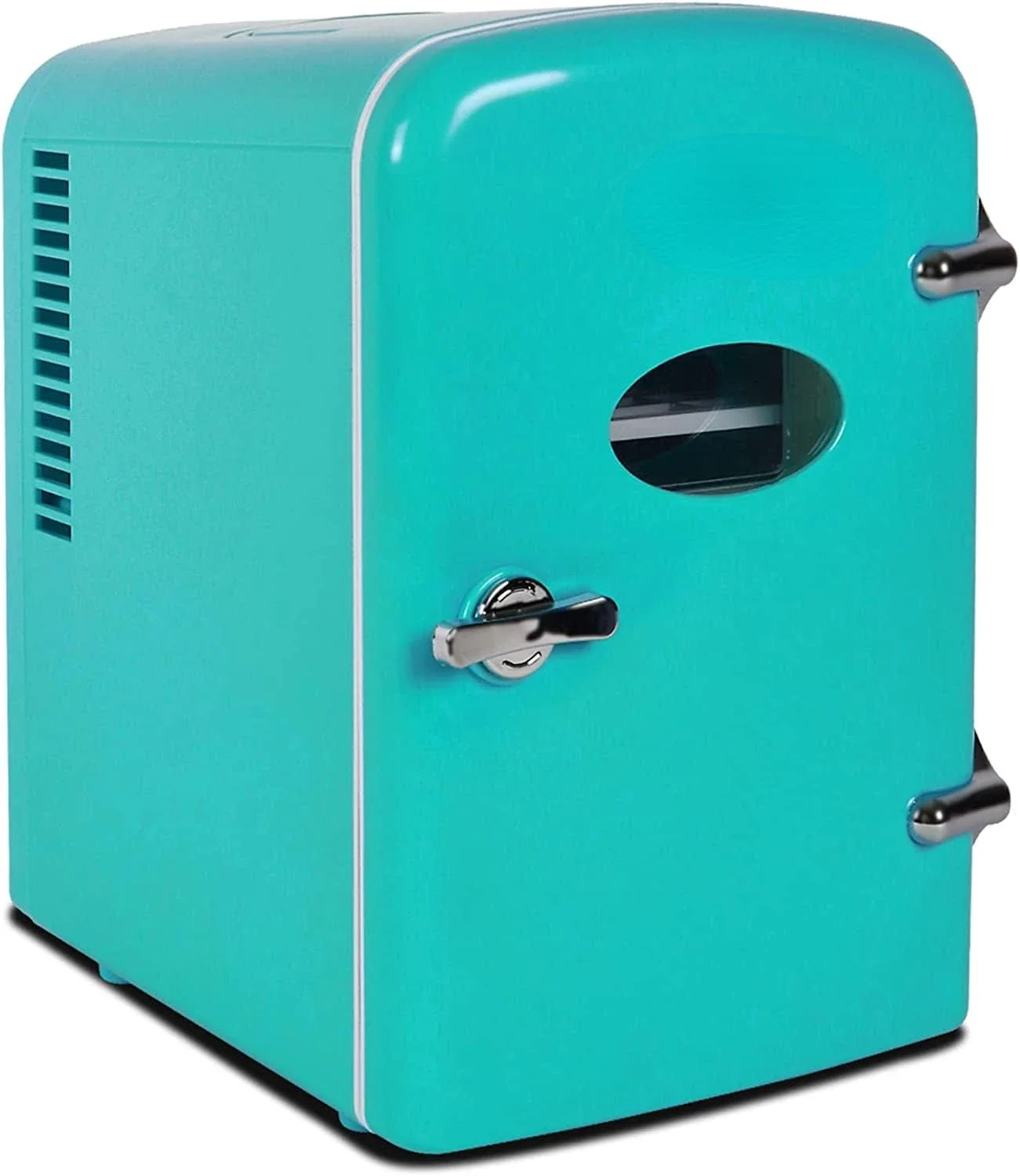 

Vintage Retro Portable 4-Liter Mini Fridge - Compact AC/DC Thermoelectric Cooler for Skincare, Cosmetics, Medications - Perfect