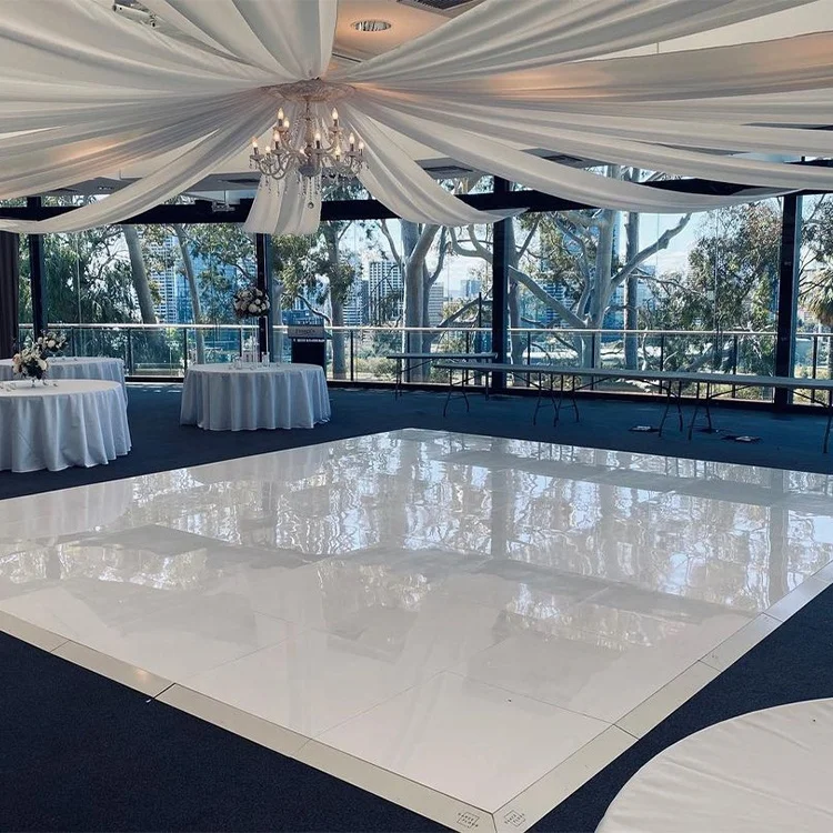 Human-Screen InteractionWrap Snap Lock Outdoor Printable White Gloss Pvc Vinyl Dancefloor WeddingInteractive LED Floor Tile Scr view 5