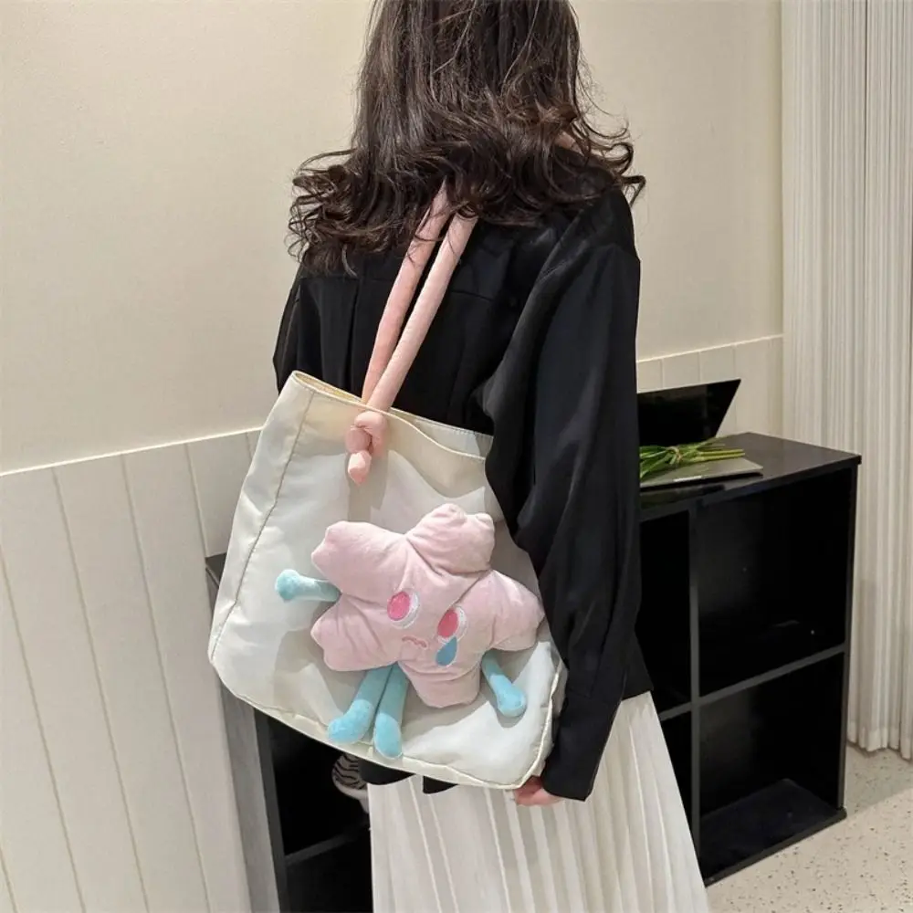 

Милая нейлоновая сумка-тоут с цветком, легкая сумка большой вместимости, минималистичная портативная сумка с милым цветком, подарки на день рождения для девочек