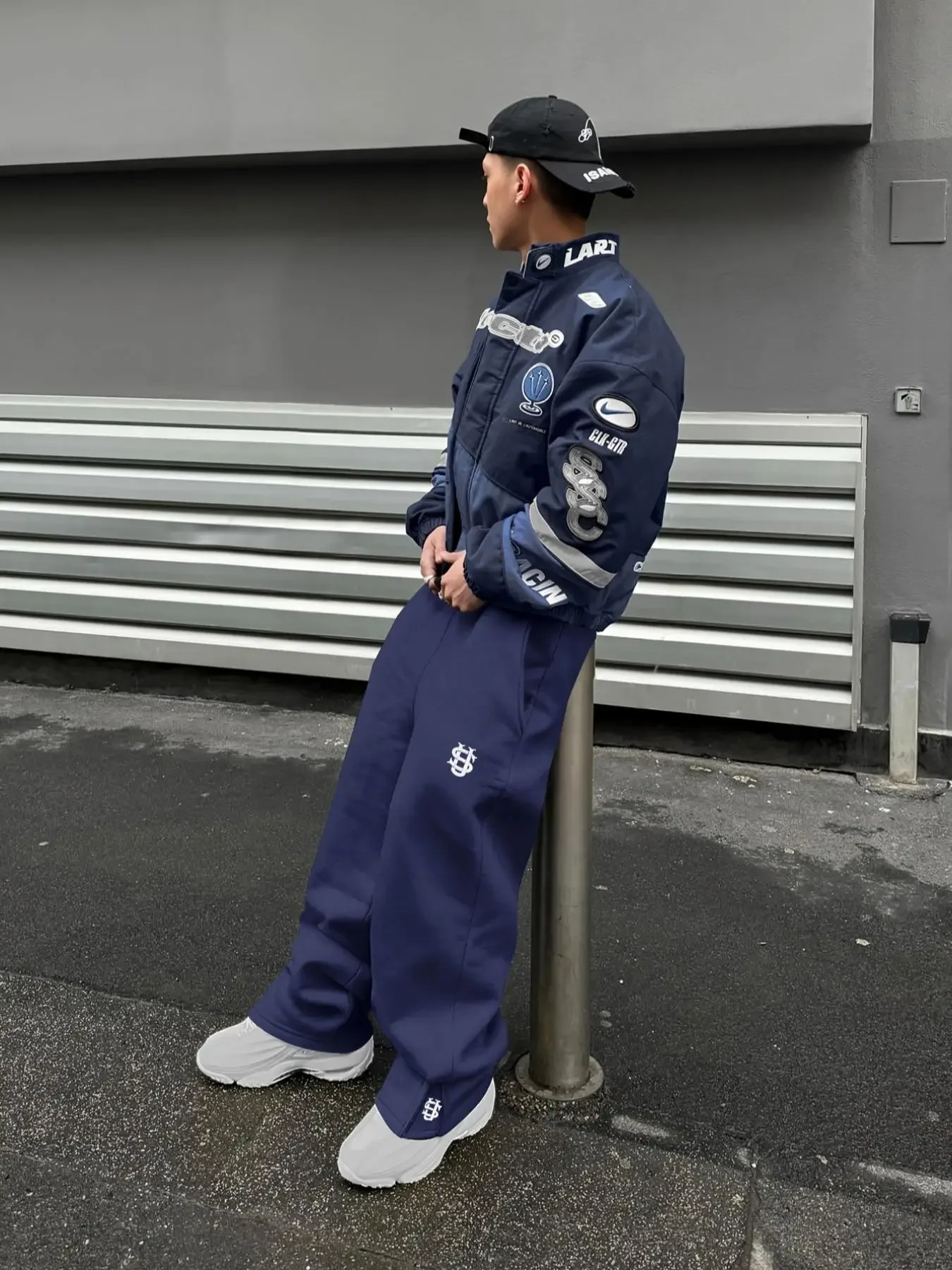 New Y2K Pants Personalized Pant Leg Zipper Embroidery Hip Hop Casual Joggers Men Pants Retro Straight Pants Tracksuit Streetwear