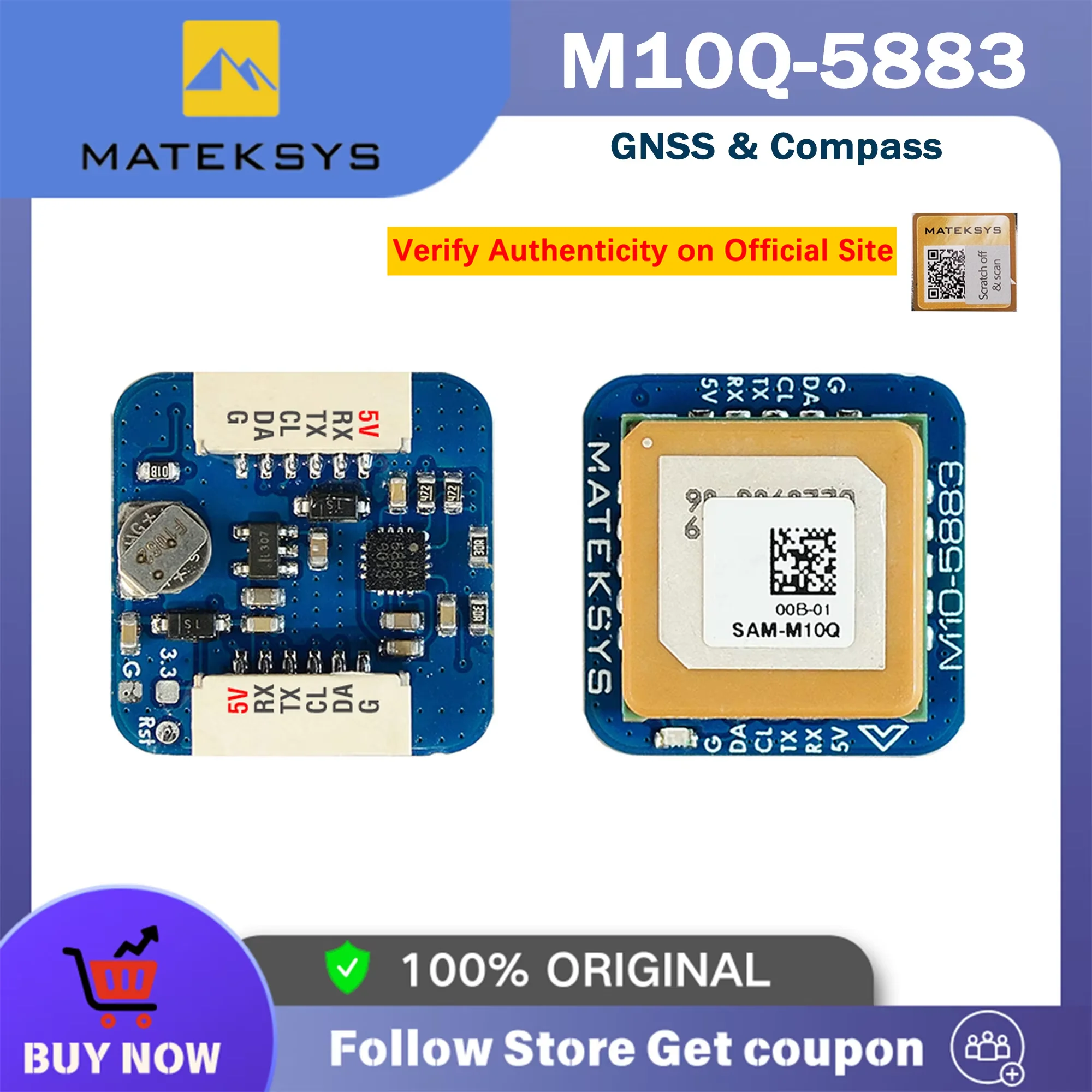 Drone Compass - Matek Systems GNSS M10Q-5883 M10 GPS