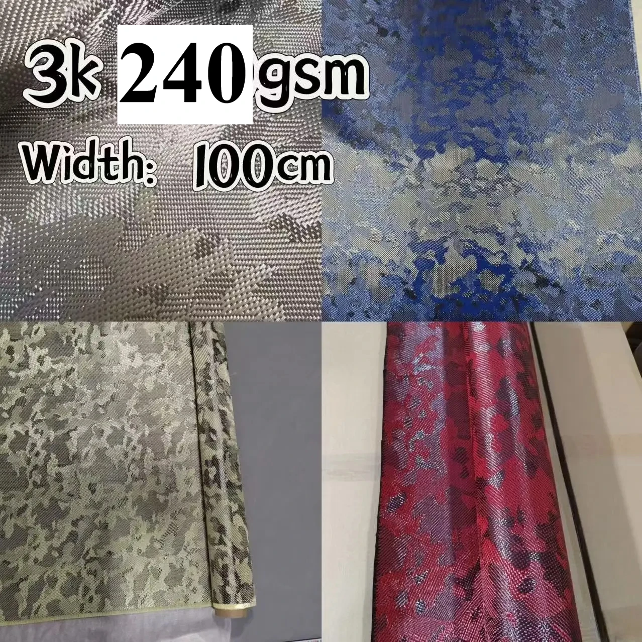 

3K240gsm camouflage pattern carbon Kevlar fiber,blend fabric,available,red,blue,black, yellow,with widths100 in continuous rolls
