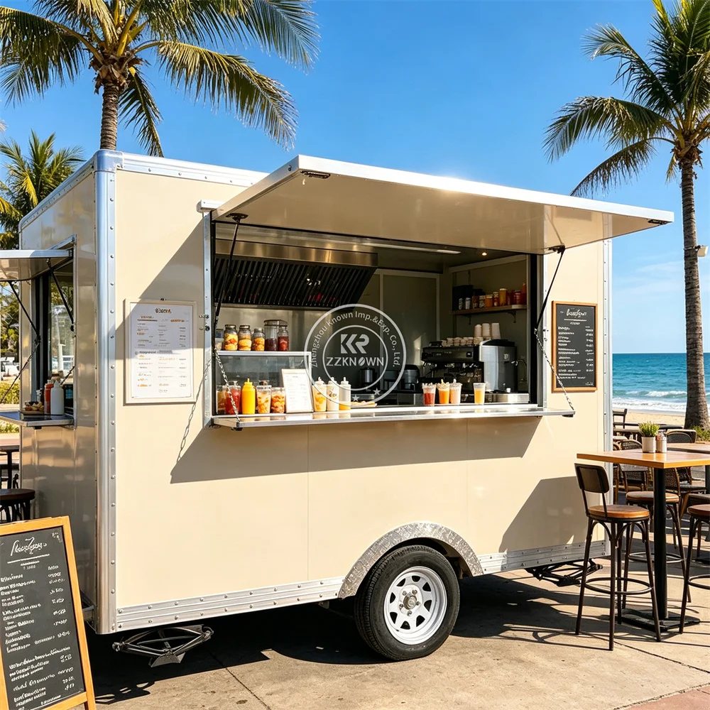 

Outdoor Catering Food Truck Fully Equipped Food Service Kitchen Food Trailer Concession Ice Cream Dessert Truck For Sale