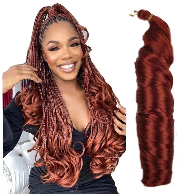 

Soft Spiral Curly Crochet Braid Hair Synthetic Extensions French Curl Loose Wave Braid Color Brown Black Blonde 22 Inch 150g