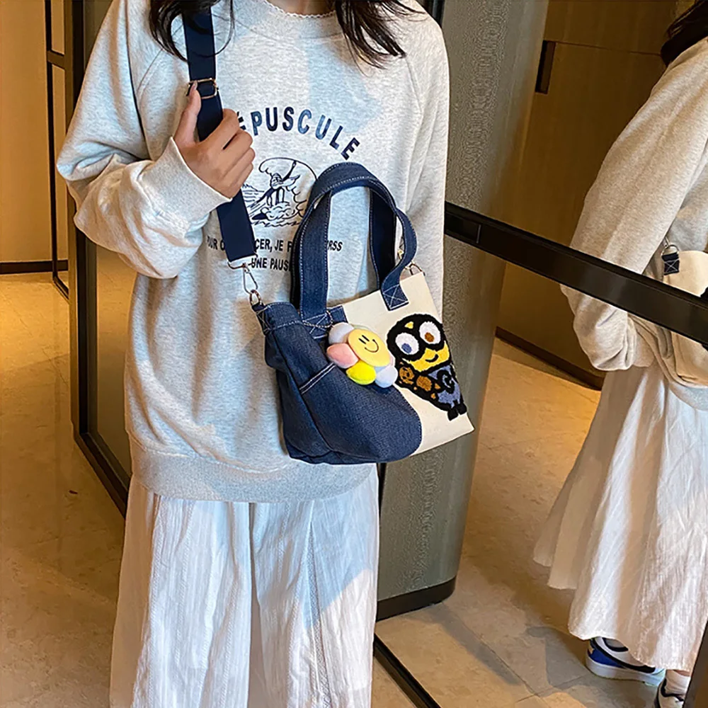 Minions Kawaii Anime Handbags Cute Cartoon Crossbody Bags Large Capacity Tote Casual Fashion Satchel Backpacks Gifts For Friends