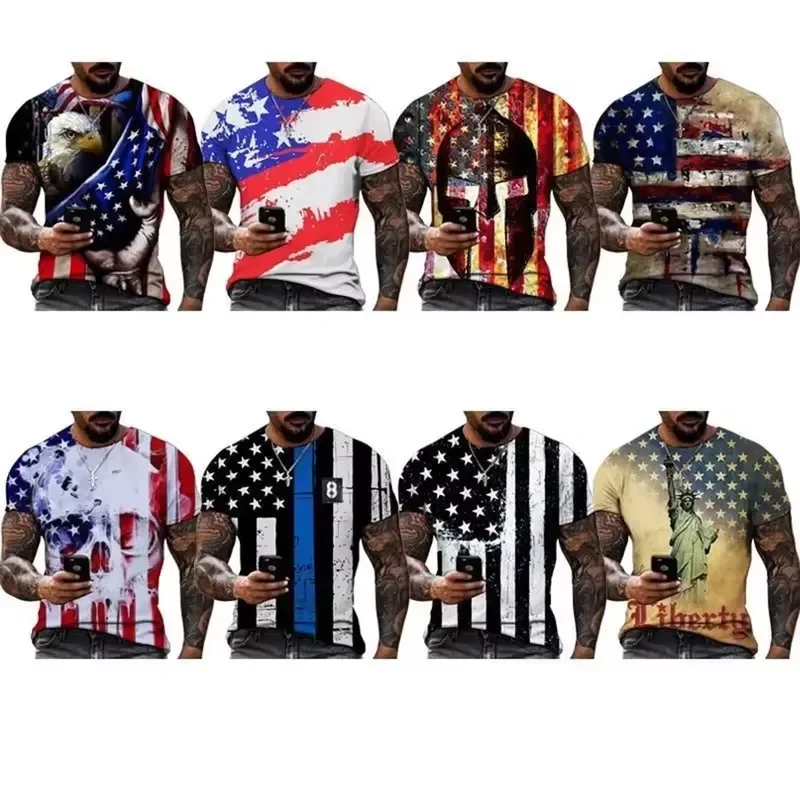 3D Printed Men's Soaring Eagle T Shirt 2026 Summer Creative Animal Print Tee Casual Funny Fashion Top Streetwear Cool Graphic