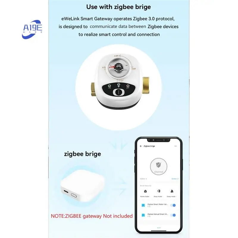 

A19E-Zigbee умный контроллер клапана Ewelink шаровой клапан приложение дистанционное управление IP65 водонепроницаемый водяной клапан работает для Alexa
