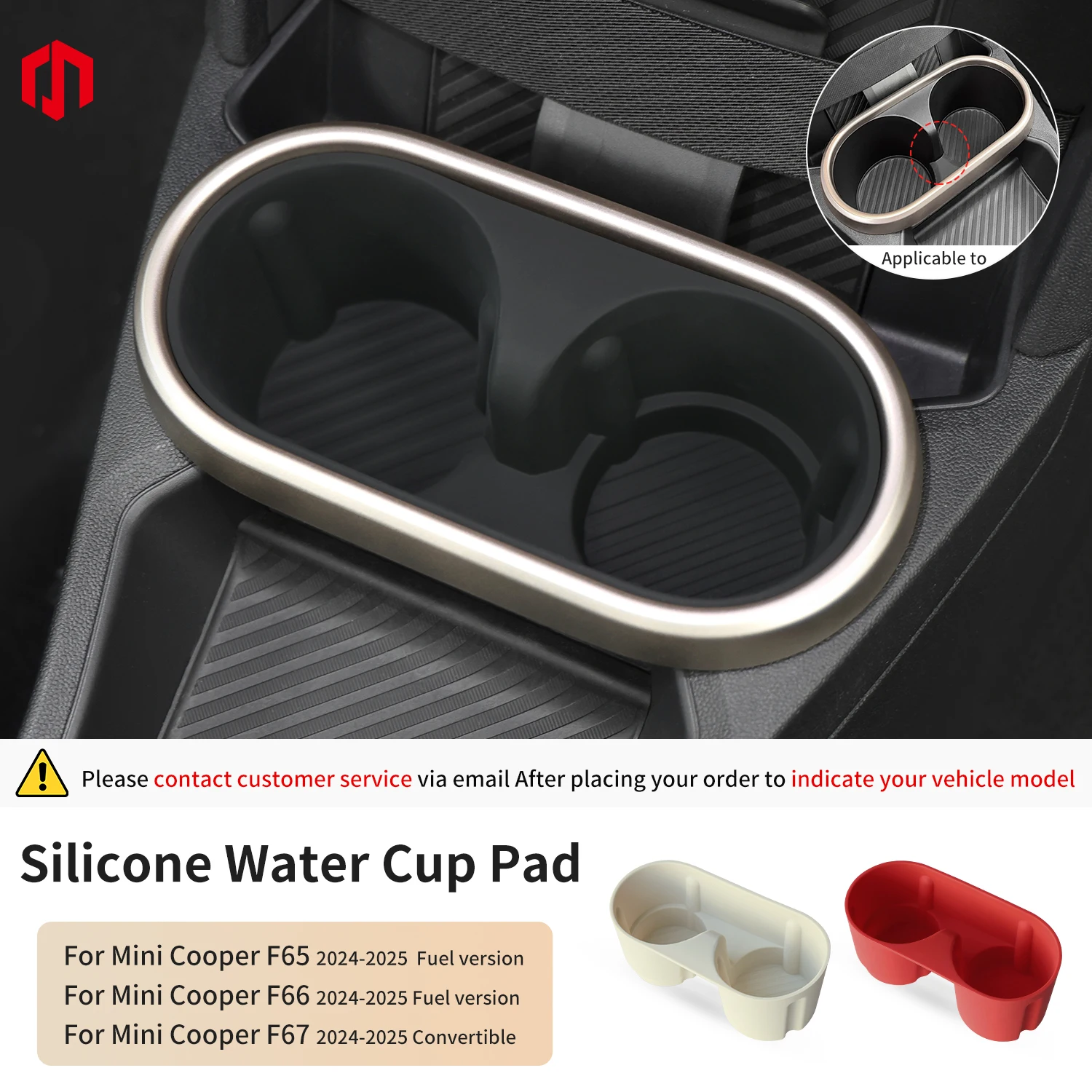

Car Water Cup Coaster For Mini Cooper F65 F66 F67 2024 2025 Fuel Version Center Console Silicone Organizer Insert Storage Box