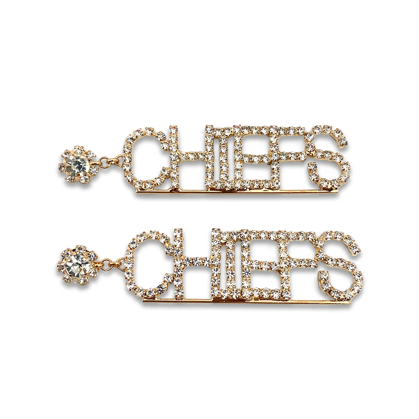 1pc Full Rhinestone Pendant Earrings Chiefs Personalized Chief Earrings Party Dress Up Daily