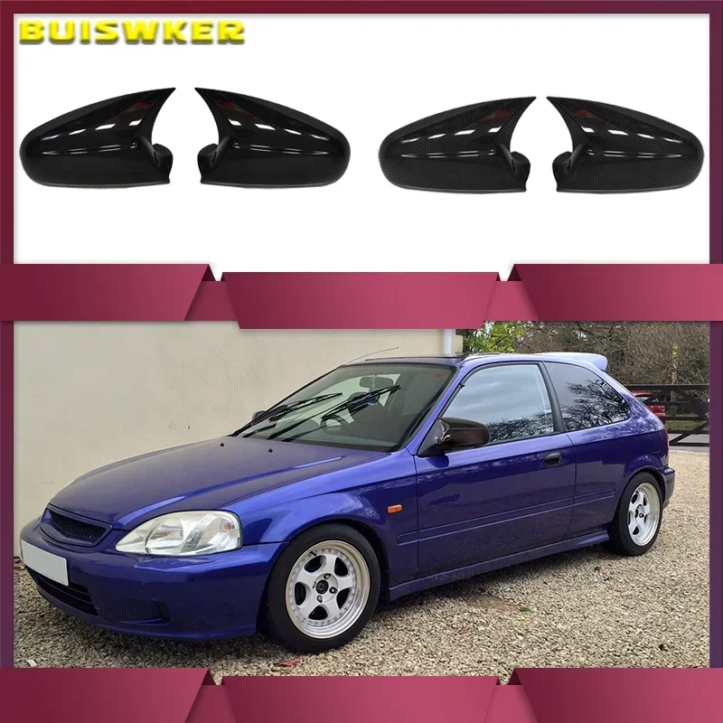 

Horn Shape ABS Carbon Fiber Style Rear View Side Mirror Cover Rearview Caps For Honda For Civic 1996-2001