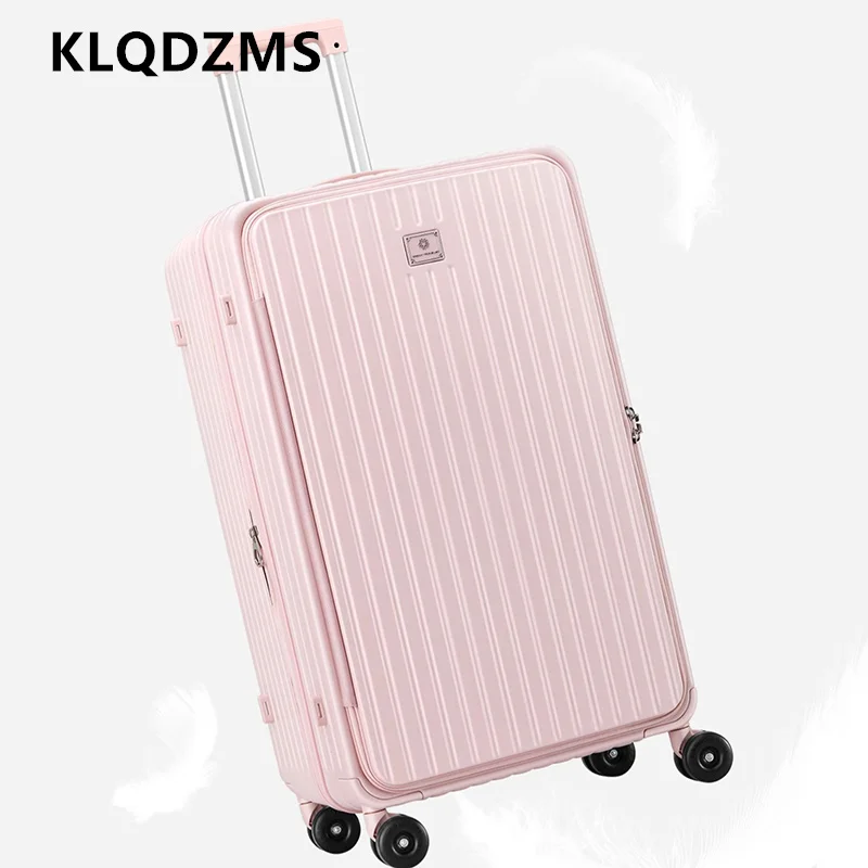 

KLQDZMS Women's Suitcase Large Capacity Trolley Case Student Boarding Box Cart Style Travel Bag 20"24"26"30 Inch Men's Luggage