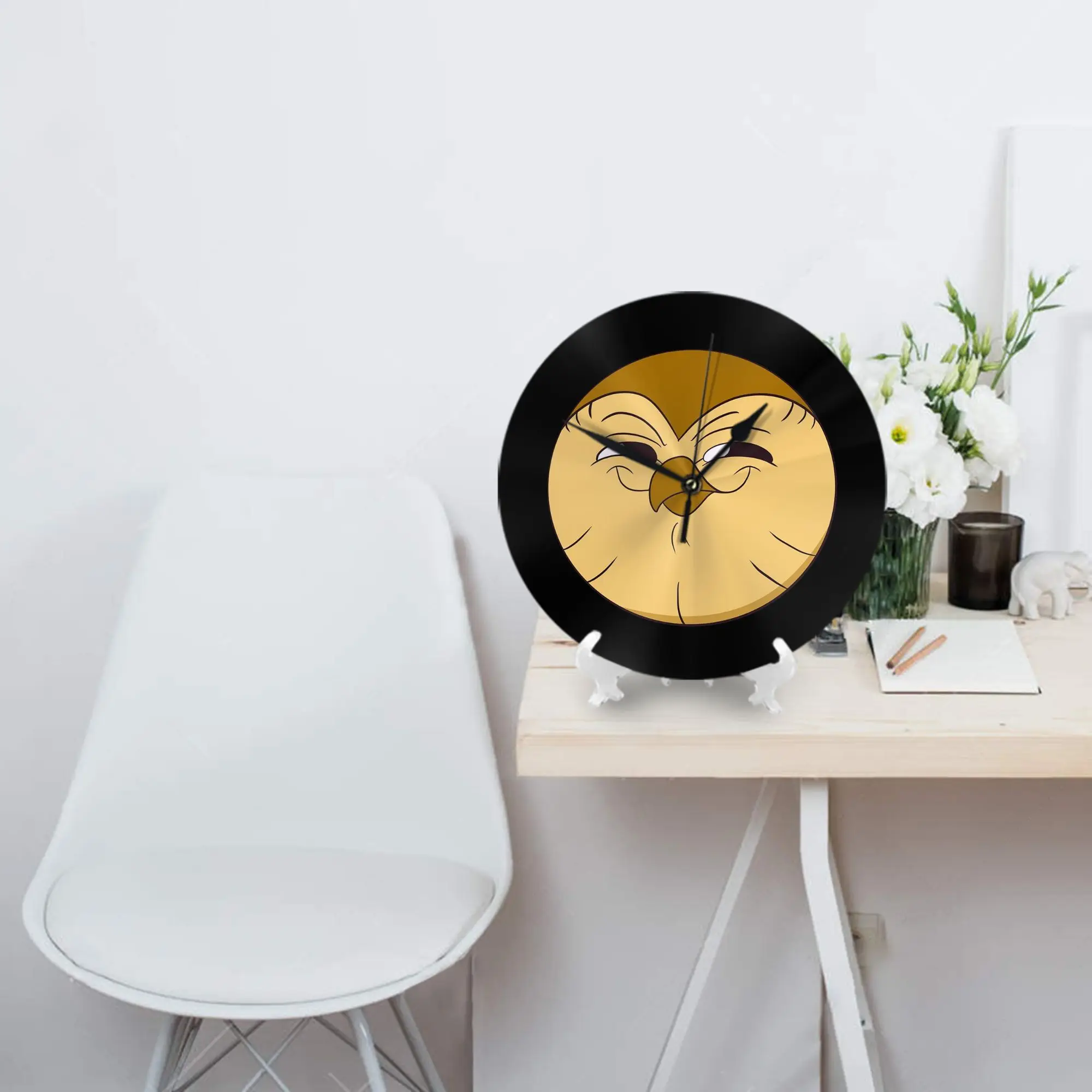 The Owl House - ساعة حائط كذبة مؤذية لتزيين الغرفة وساعة دائرية صامتة لغرفة النوم وغرفة المعيشة والمطبخ والمنزل