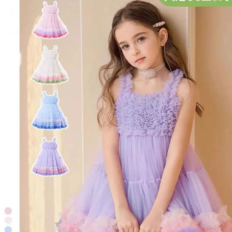 1-11Years Toddler Baby tutu Dress for Girls Sleeveless Princess Party Dresses Kids Cute Tank Outfits Clothing 2 3 4 5 6 7 8 9