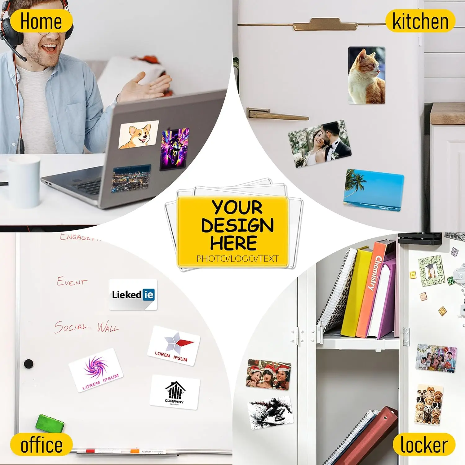 10 Stück personalisierte Acryl-Fotokühlschrankmagnete mit individuellem Logo-Design als Geschenk für Hochzeit oder Muttertag – Detail 4