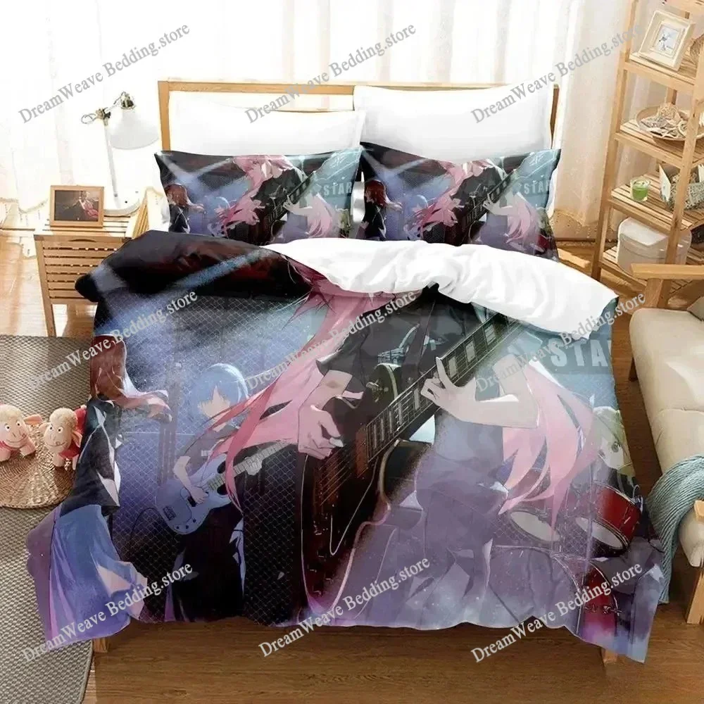 

Gotou Hitori Luxury Bedding Set Japan Anime Cartoon Duvet Cover Set Comforter Bedspread Twin Single Size Printed Home Textile741