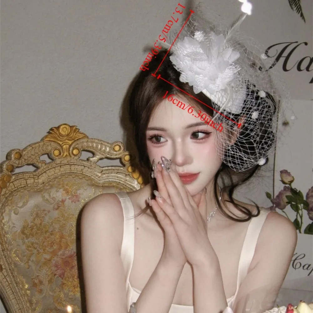 خمر زهرة الريش الفاسناتور قبعة دبوس الشعر رائعة الحجاب قبعة أغطية الرأس الحلو أنيقة جنازة غطاء الرأس غطاء الرأس