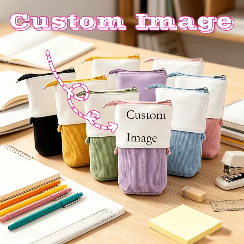 2Pcs Customized Personalized Pencil Cases; Pencil Cases with Custom Patterns, Student Stationery Gifts, Custom Text Stationery Bags, Unique Custom Gifts, Suitable for Students, Friends, and Family, Custom Stationery Ba