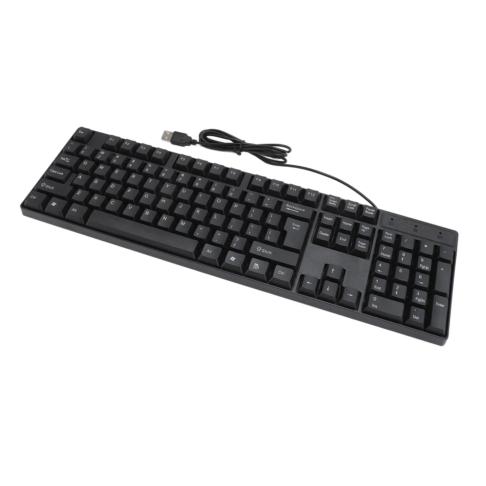 104 키 USB 유선 키보드, 인체공학적 디자인, 사무실 노트북 데스크탑용 게임용 키보드, 영어, 러시아어, 스페인어, 프랑스어