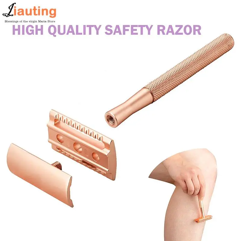 Women Manual Shaver Hair Removal With Replacing Blades Holders Stainless Steel Classic Safety Razor Double Edge For Men Shaving