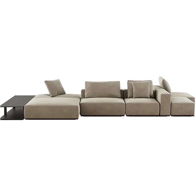 High end Italian minimalist corner movable home villa, multi person combination sofa, leather art, and customized shaped sofa