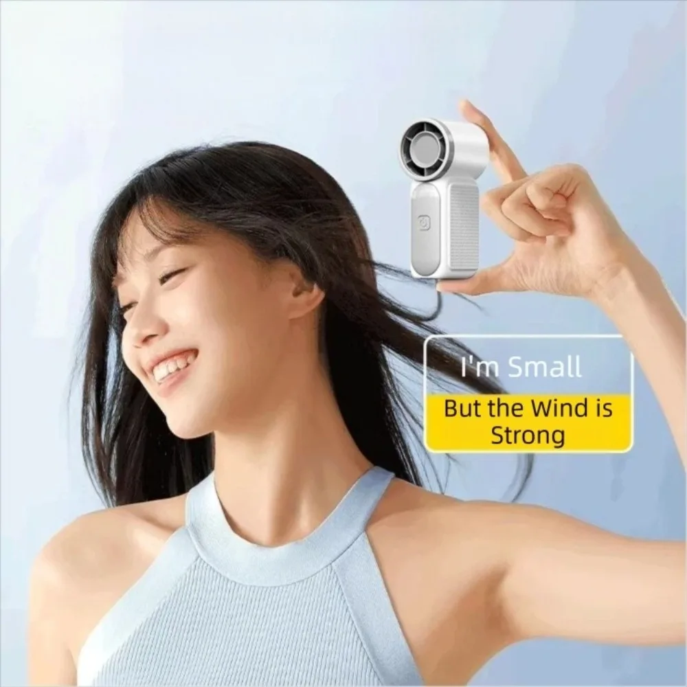 High Speed Mini Handheld Fan LED Display USB Rechargeable Fan 100 Adjustable Settings Strong Wind Pocket Hand-held Fans