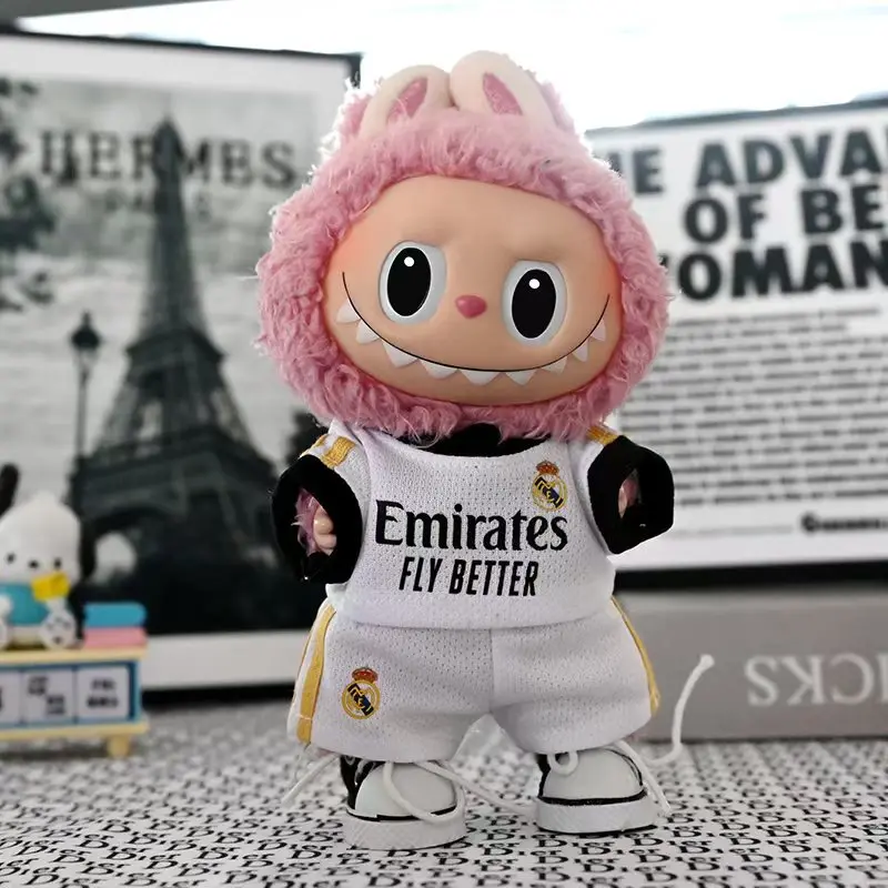 

For 15/17cm Mini Idol Labubu Clothing Outfit Star Sports Ball Clothes Set Labubu Sitting Party Game Toys Accessories