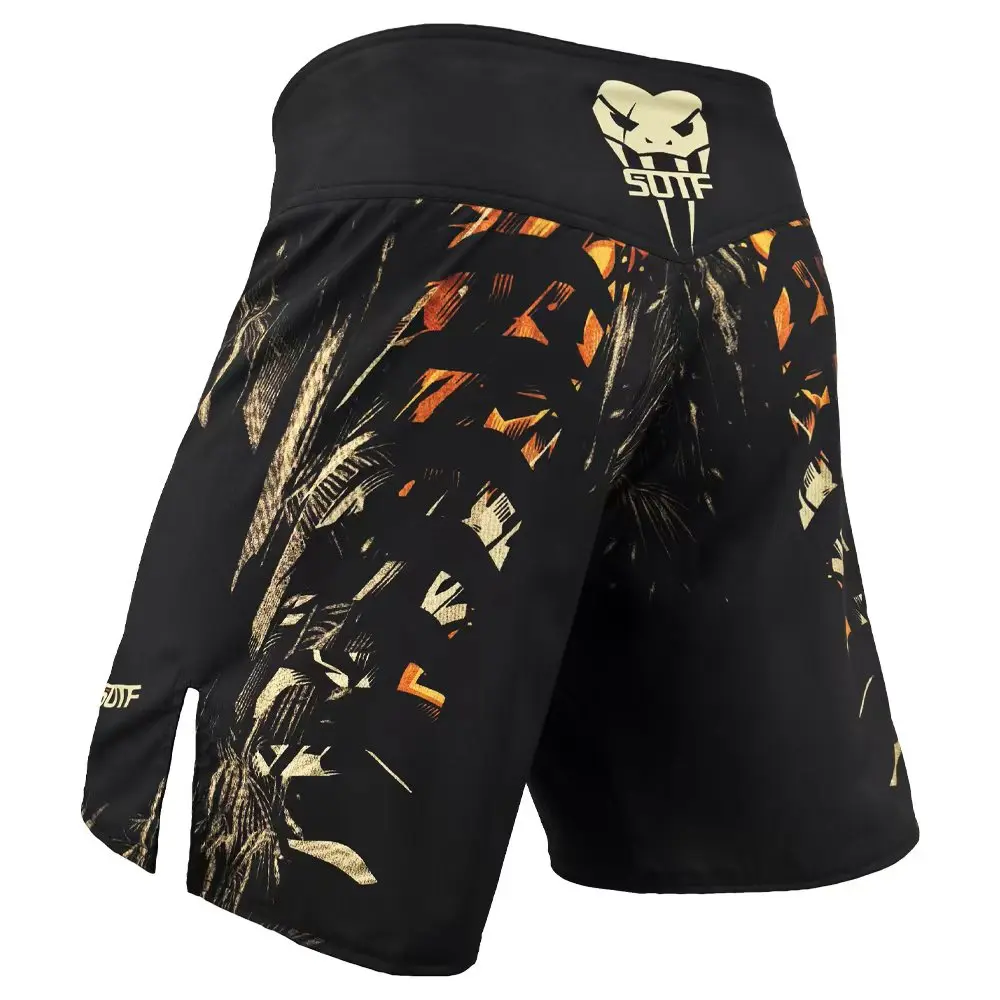 Men's MMA Boxing Shorts Kickboxing Print Muay Thai Fight Clothing Emma Tiger May Cheap Demon Sword Fitness Gear