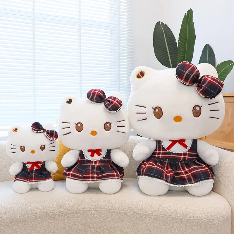 ใหม่ Sanrio กระโปรงลายสก๊อต Kuromi Melody ขนาดใหญ่ขนาด 60 ซม.HelloKitty ของเล่นตุ๊กตา Plush ตุ๊กตาเด็กวันเกิดคริสต์มาสปีใหม่ของขวัญ