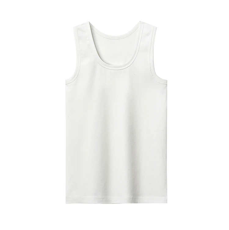 Jungen Tanktop aus Reiner Baumwolle, Leichtes Vielseitiges Unterhemd für den Sommer, Schwarzes und Weißes Basis-Oberteil für Schüler und Teenager – Detail 13