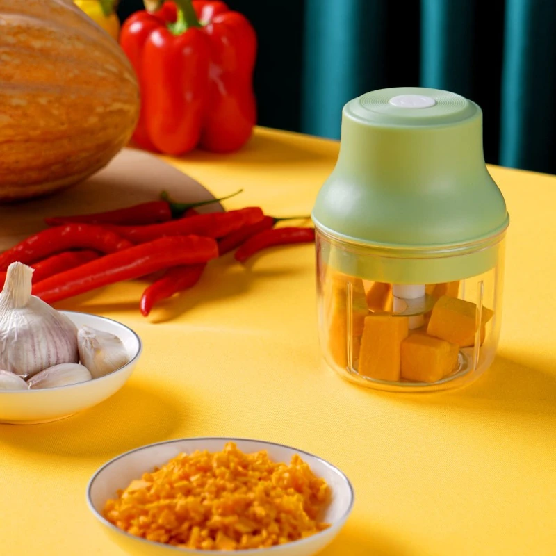 ‌ 전기 고기 분쇄기 야채 커터 - 주방용 휴대용 식품 가공기 미니 사이즈 고온 소독 스틸 샤프트