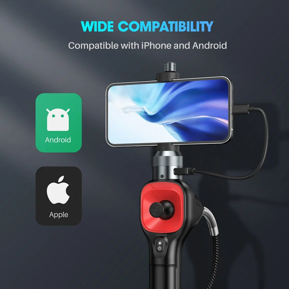 Articulated Automotive Boroscope Industrial Endoscopic Endoscope Inspection Channel Camera Car Rotary Plumbing Tools 360°