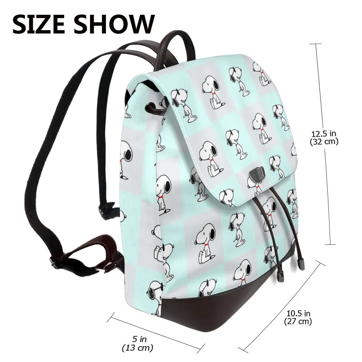 Neue Damen Multifunktions-Snoopy-Rucksack, lässige Leder-Schultasche für Mädchen, modische Reise-Umhängetasche