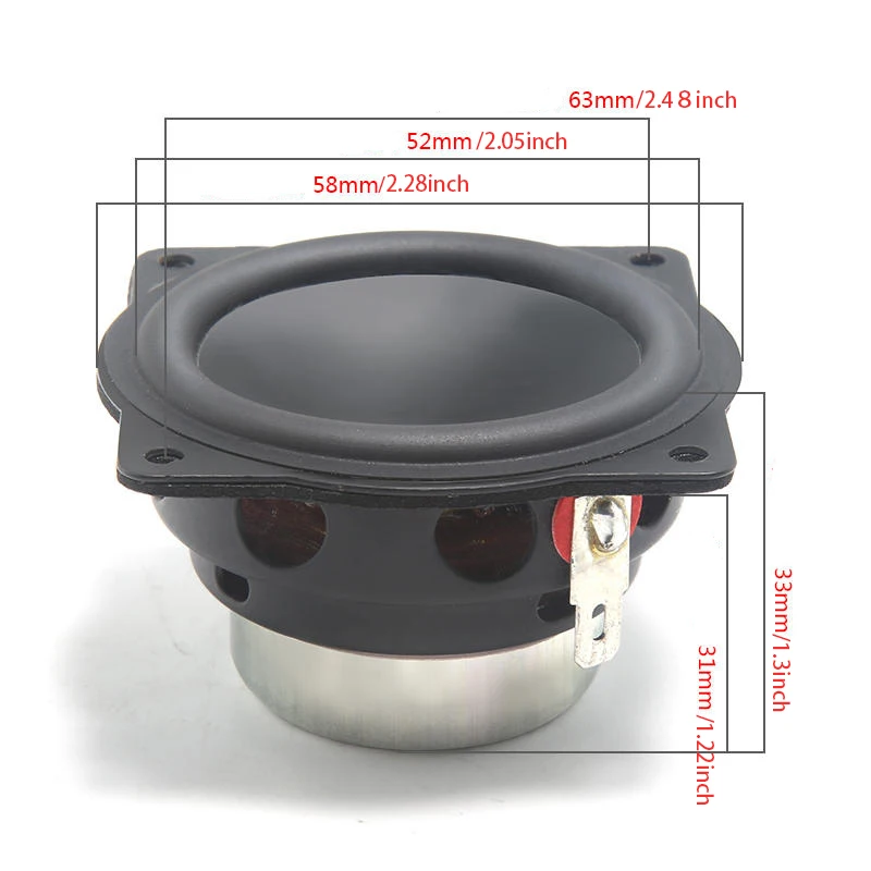 2Pcs/lot 2 Inch Mini Audio Speakers 4 Ohm 20W Full Range Portable Speaker DIY Home Theater Bluetooth Subwoofer Loudspeaker