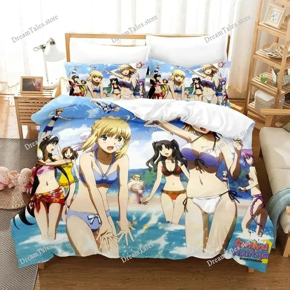 3D Anime Bed Sheet Set Carnival Phantasm Bedding Set Single Twin Full Queen King Size Bed Set Adult Kid Bedroom Duvet Cover Sets