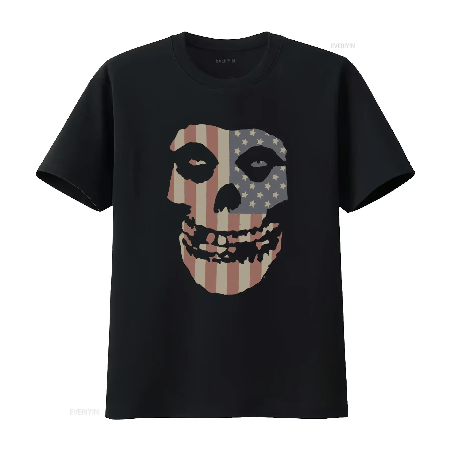 Licensed Punk Rock Misfits Fiend Flag Skull T Shirt Die My Darling Kill Black vintage Washed Casual Slightly Unisex graphic