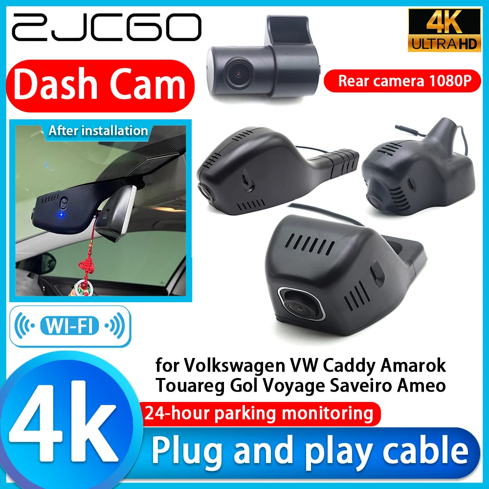 

for Volkswagen VW Caddy Amarok Touareg Gol Voyage Saveiro Ameo 4K DVR Dash Cam Camera Sony Lens 24 Hour Video Recorder Recording