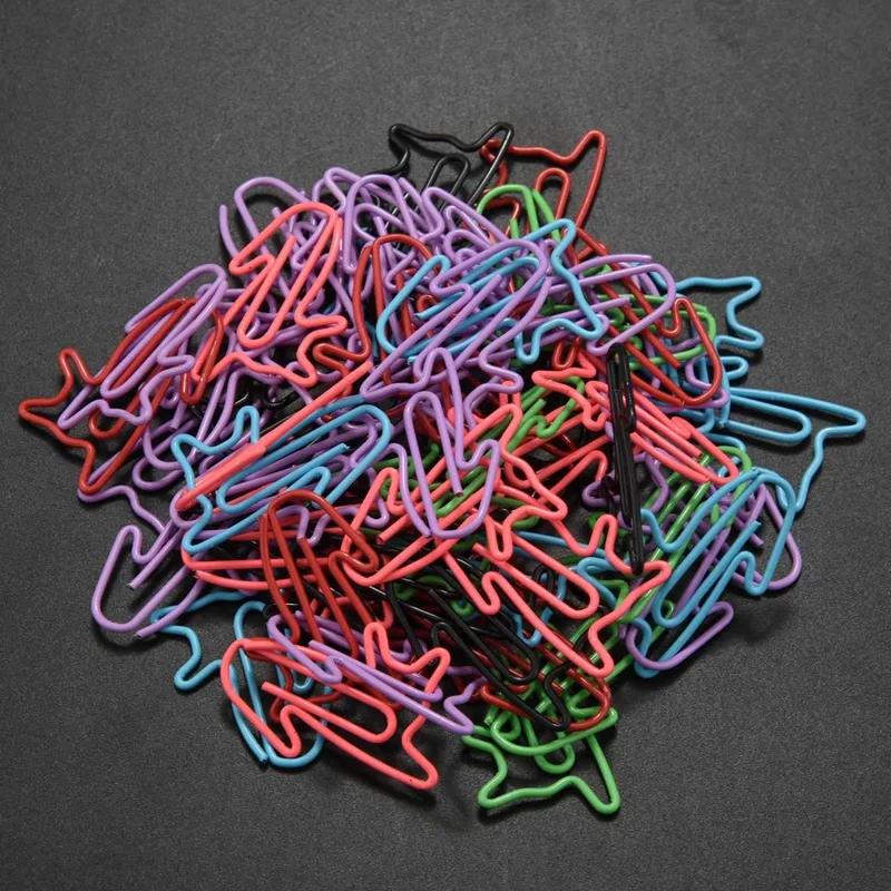 Trombones drôles pour femmes, accessoires de bureau, fournitures de bureau mignonnes, cadeau pour les amoureux des chats, 120 pièces