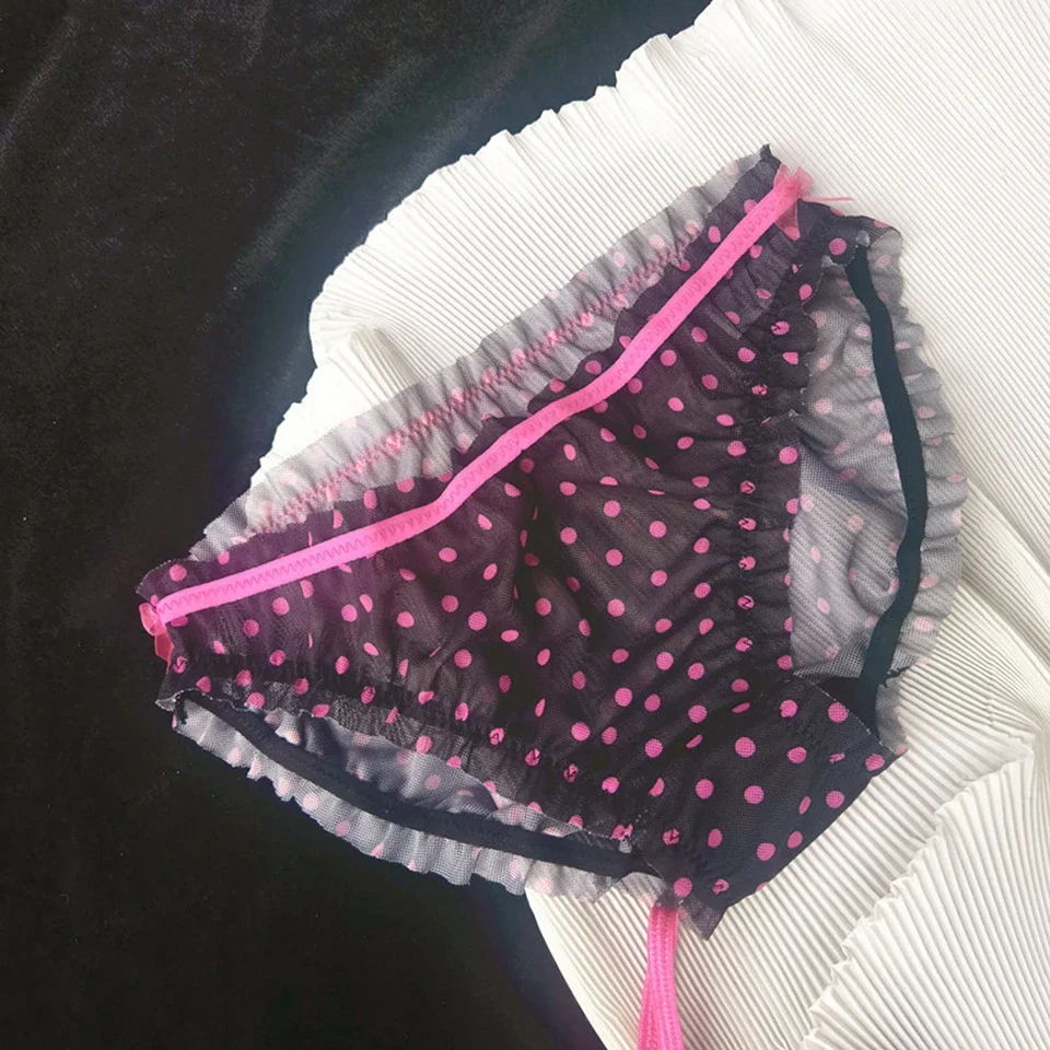1 قطعة المرأة منقطة سراويل داخلية نسائية من الدانتيل جديد مثير الملابس الداخلية شبكة شفافة منخفضة الارتفاع مثير ملخصات تنفس المنزل الملابس الداخلية
