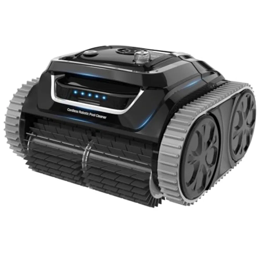 

Inground pool vacuum cleaner, cordless robotic, black-grey ABS plastic, APP-controlled wall and waterline cleaning for pools up