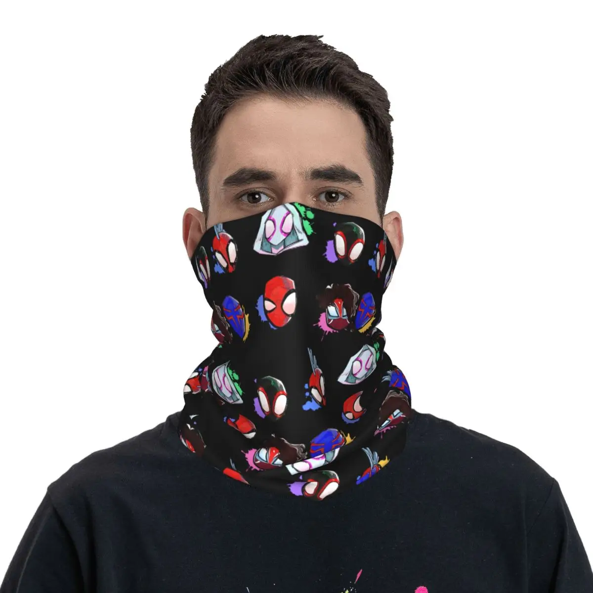 Spider Hero Marvel Spider Man Bandana Neck Gaiter Printed Motocross Wrap Scarf Balaclava Hiking Unisex Adult Winter