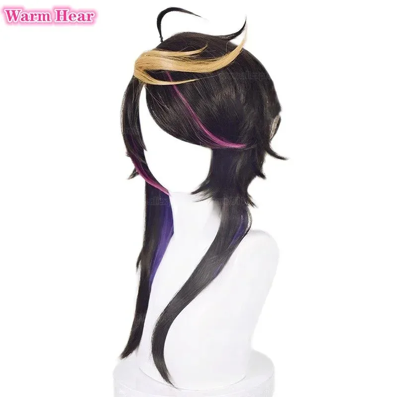 VTuber NIJISANJI Cosplay 50Cm Panjang Shu Yamino Rambut Sintetis Tahan Panas Wig Anime Party ShuYamino + Topi Wig Ir;l5